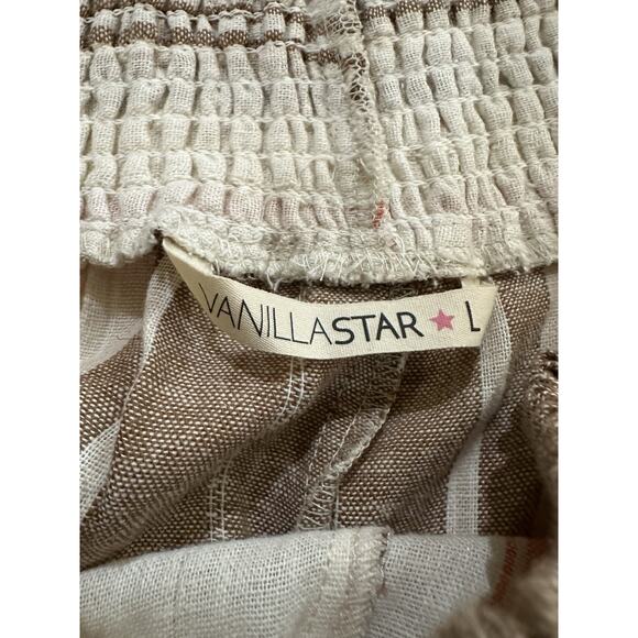 Vanilla Star Wide Leg Striped Smocked Waist Casual Pants Size L NWOT - Picture 3 of 7